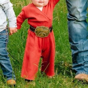 Girls Burt Orange Jumpsuit